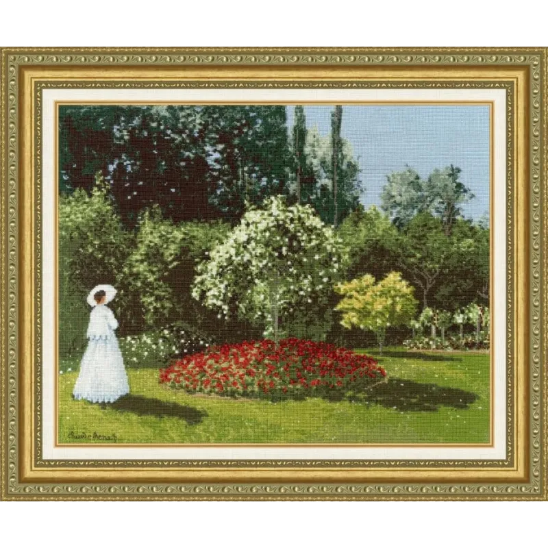 Kreuzstich-Set "Frau im Garten Sainte-Adresse" 36.3 × 46.2 cm S/MK051