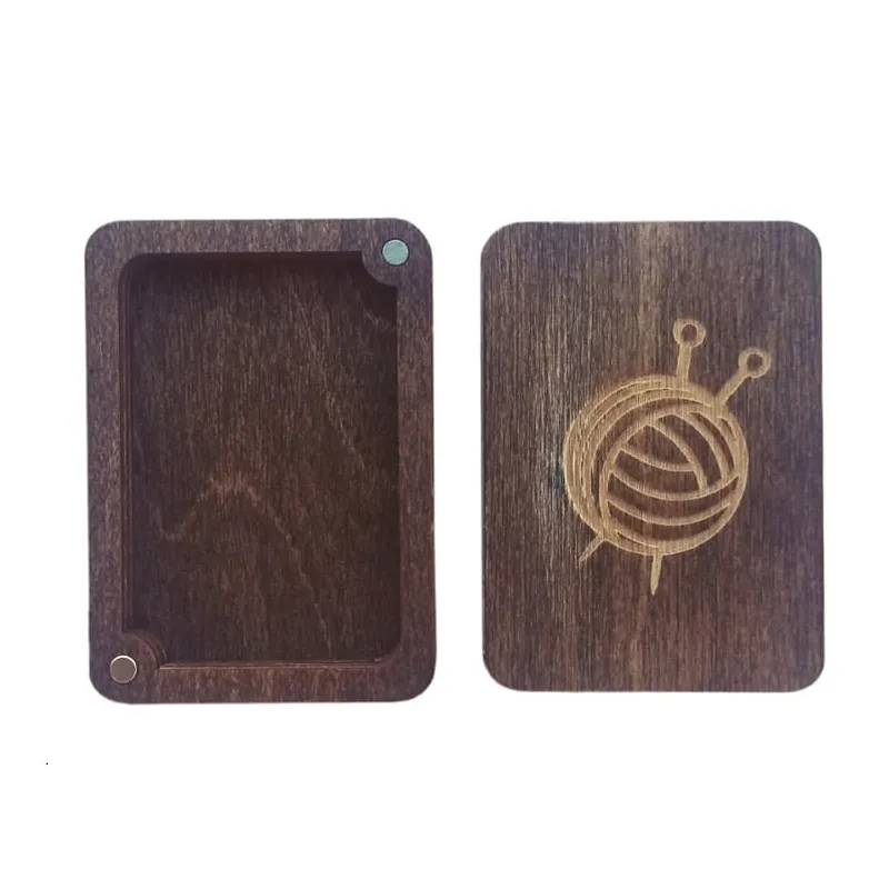 Деревянная коробка для маркеров для вязания 5*7*2,5 cm KF057/30
