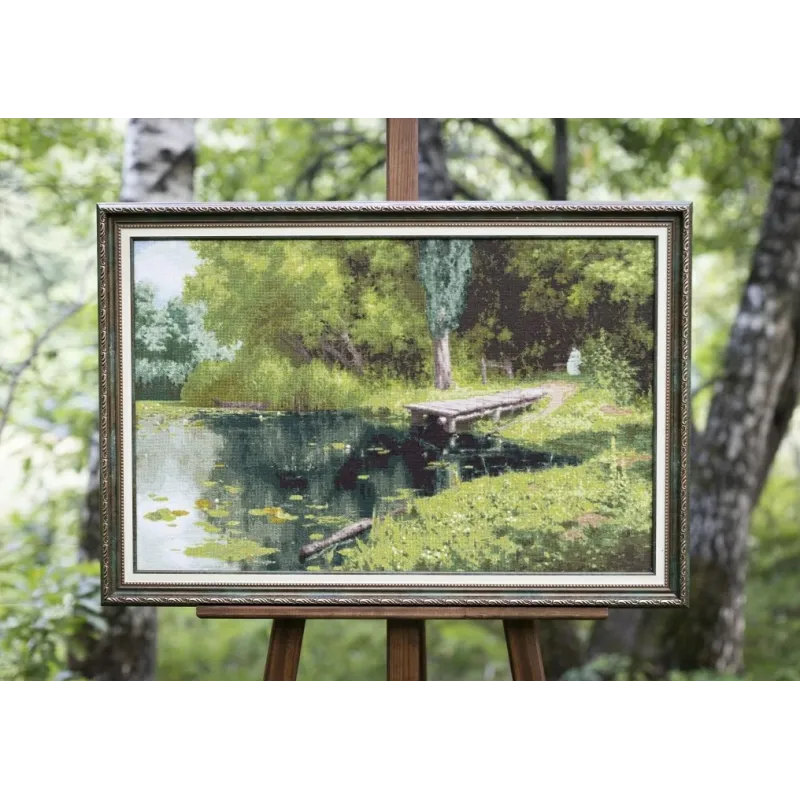 Zählstickerei-Set "Überwachsener Teich. 1879" 69,3x44 cm S/MK086