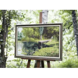 Kit de point de croix compté "Étang envahi par la végétation. 1879" S/MK086