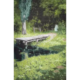 Zählkreuzstich-Set "Überwucherter Teich. 1879" S/MK086