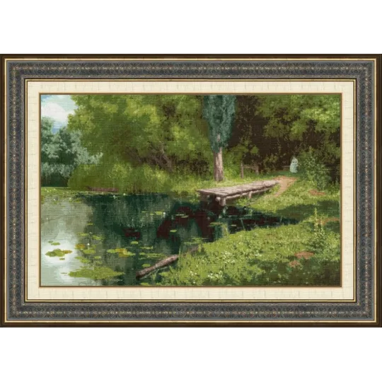 Zählstickerei-Set "Überwachsener Teich. 1879" 69,3x44 cm S/MK086