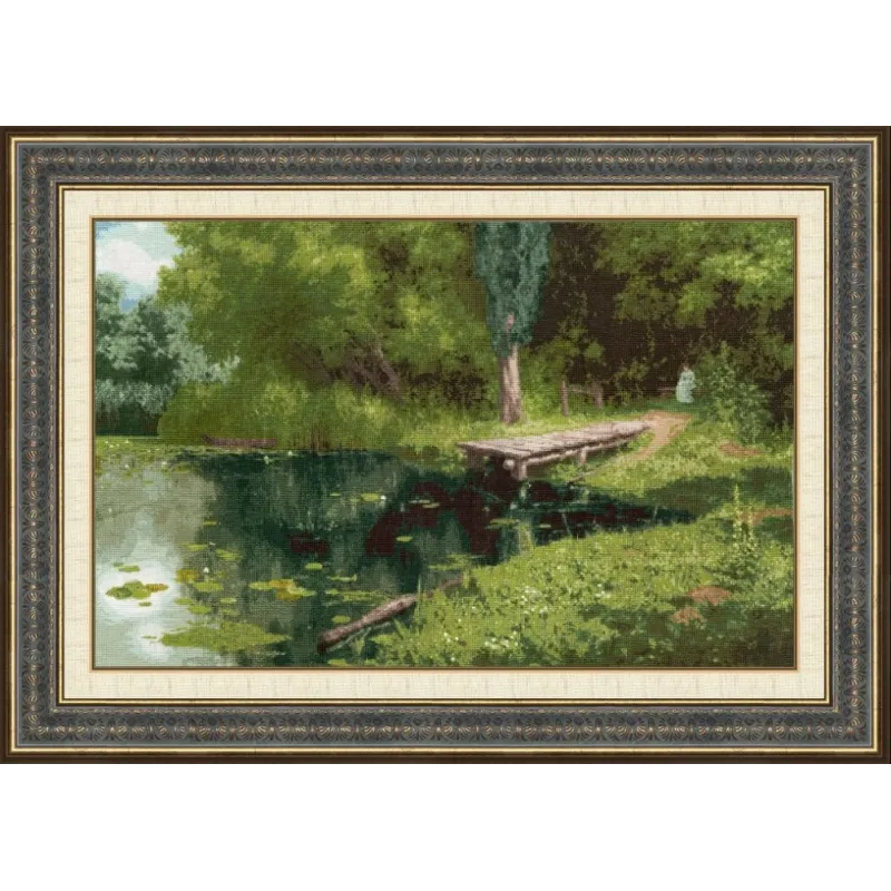 Zählstickerei-Set "Überwachsener Teich. 1879" 69,3x44 cm S/MK086