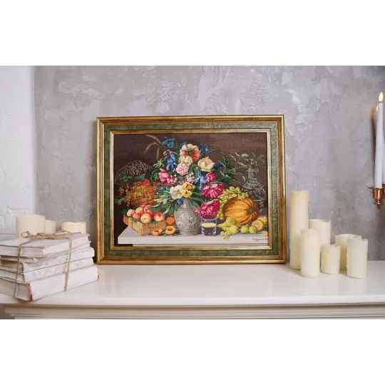 Counted cross stitch kit "Flowers and fruits. 1839" 47.5x35.2 cm S/MK094