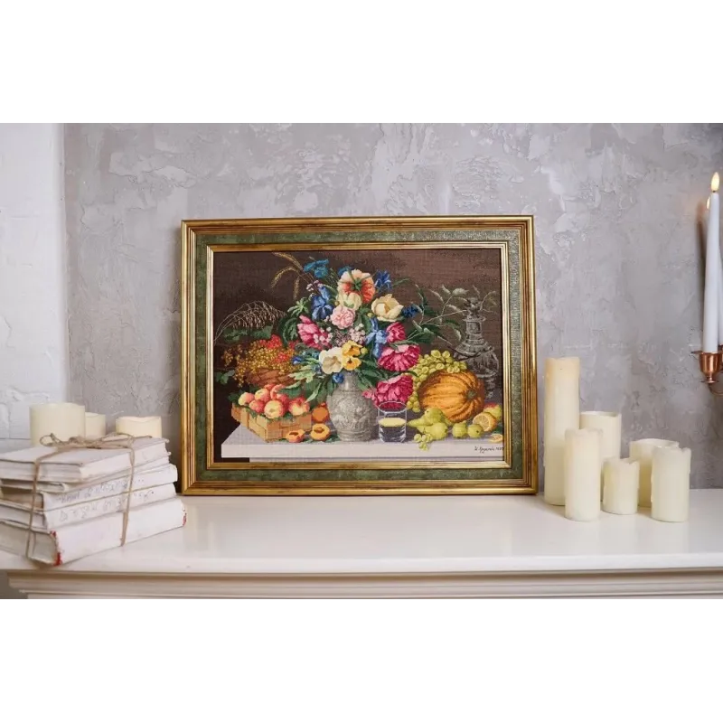 Zählstickerei-Set "Blumen und Früchte. 1839" 47,5x35,2 cm S/MK094