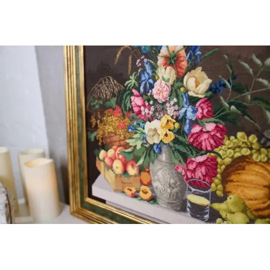 Набор для счетного креста "Цветы и фрукты. 1839" 47.5x35.2 см S/MK094