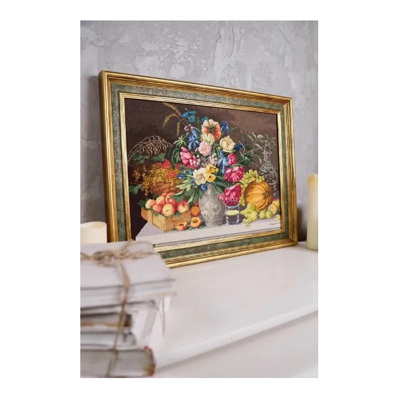 Zählstickerei-Set "Blumen und Früchte. 1839" 47,5x35,2 cm S/MK094