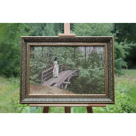 Counted cross stitch kit "Summer landscape" (V.A. Repin on the bridge in Abramtsevo) 1879. 54.5x34.5 cm S/MK101