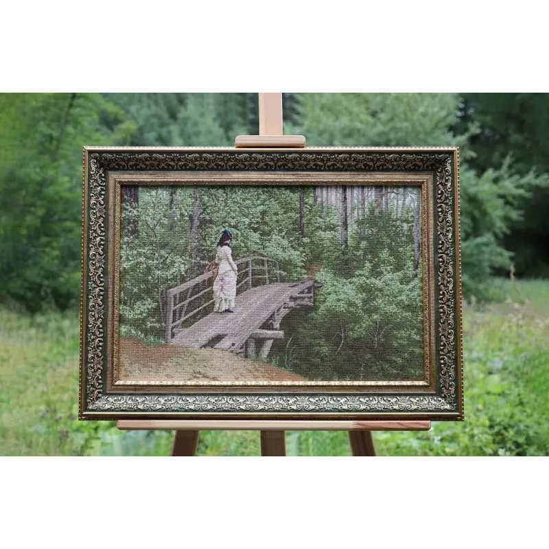 Counted cross stitch kit "Summer landscape" (V.A. Repin on the bridge in Abramtsevo) 1879. 54.5x34.5 cm S/MK101