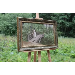 Zählmuster-Kreuzstich-Set "Sommerlandschaft" (V. Repin auf der Brücke in Abramzewo) 1879. 54,5x34,5 cm S/MK101