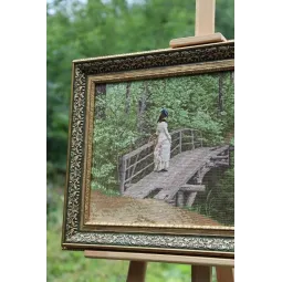 Zählmuster-Kreuzstich-Set "Sommerlandschaft" (V. Repin auf der Brücke in Abramzewo) 1879. 54,5x34,5 cm S/MK101