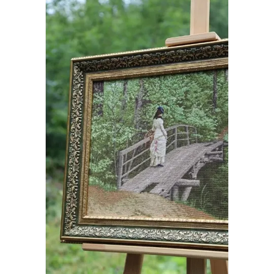 Counted cross stitch kit "Summer landscape" (V.A. Repin on the bridge in Abramtsevo) 1879. 54.5x34.5 cm S/MK101