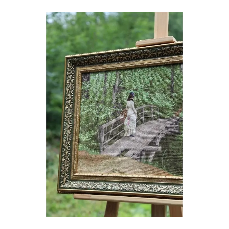 Kit de broderie au point de croix compté "Paysage d'été" (V.A. Repin sur le pont d'Abramtsevo) 1879 S/MK101