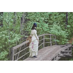 Zählmuster-Kreuzstich-Set "Sommerlandschaft" (V. Repin auf der Brücke in Abramzewo) 1879. 54,5x34,5 cm S/MK101