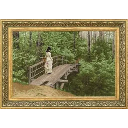 Counted cross stitch kit "Summer landscape" (V.A. Repin on the bridge in Abramtsevo) 1879. 54.5x34.5 cm S/MK101