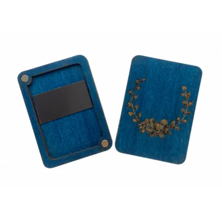 Nadelbehälter aus Holz "Blau" KF056/1