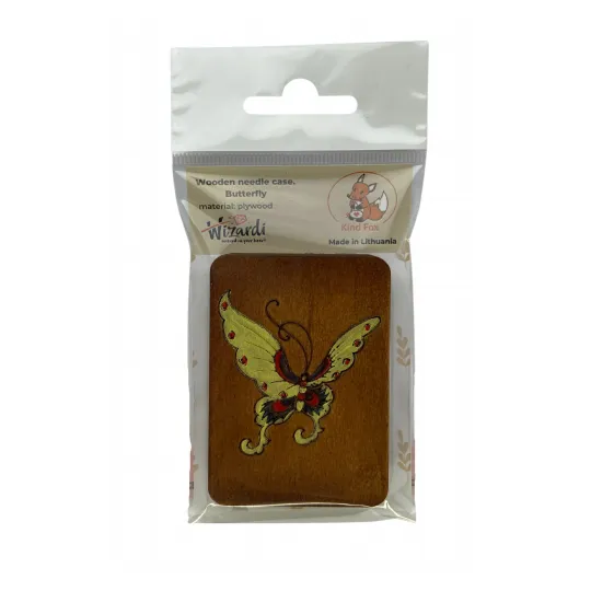 Wooden needle case "Butterfly" (Hand-painted) KF056/3