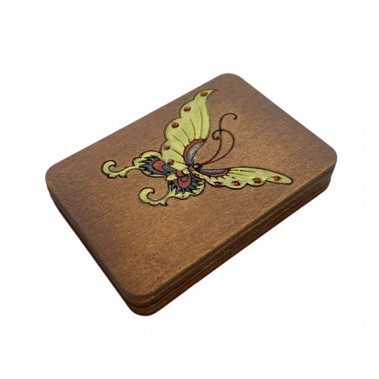 Wooden needle case "Butterfly" (Hand-painted) KF056/3