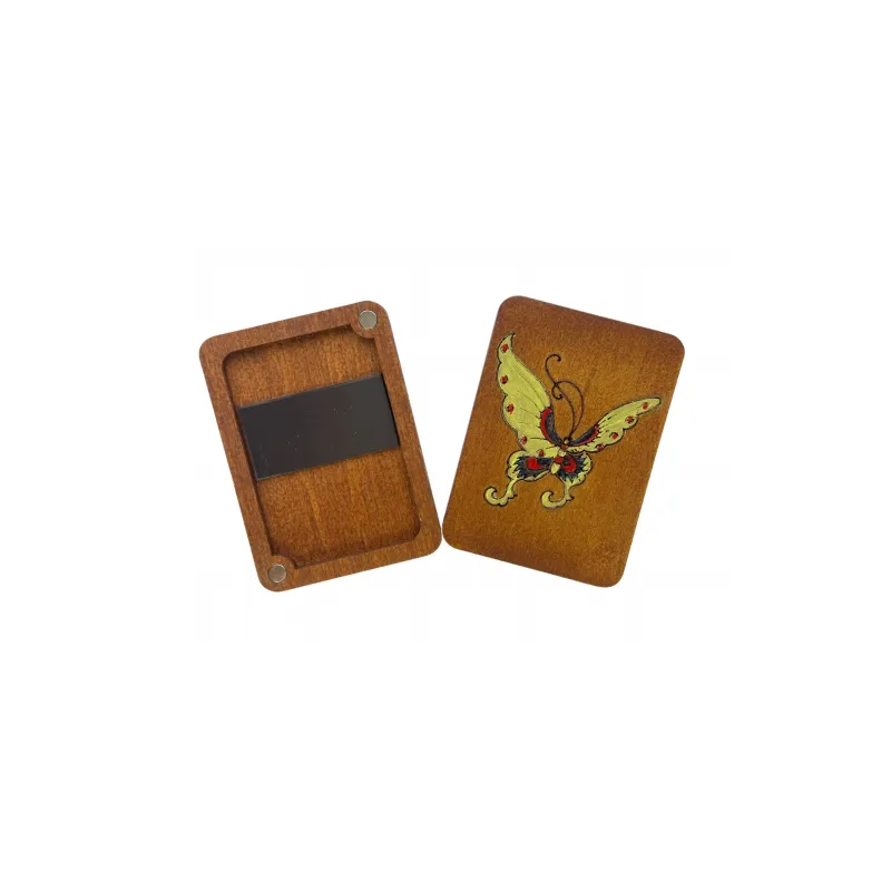 Holz Nadel Etui "Schmetterling" (Handbemalt) KF056/3