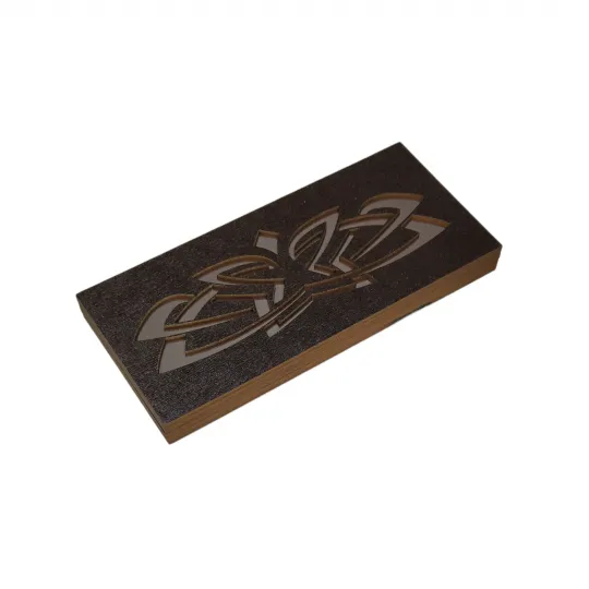 Boîte en bois pour perles "Motif gris" (2 niveaux) KF027/10-2