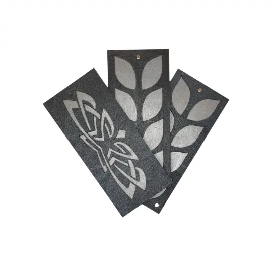 Boîte en bois pour perles "Motif gris" (2 niveaux) KF027/10-2