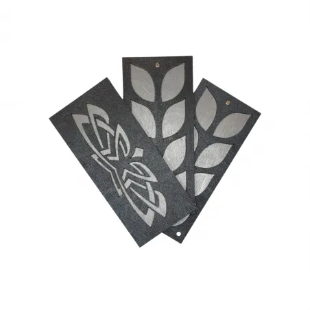 Boîte en bois pour perles "Motif gris" (2 niveaux) KF027/10-2