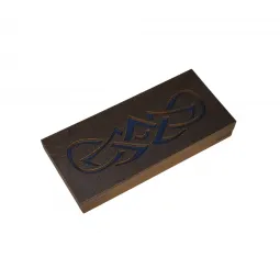 Boîte en bois pour perles "Motif bleu" (1 niveau) KF027/11-1