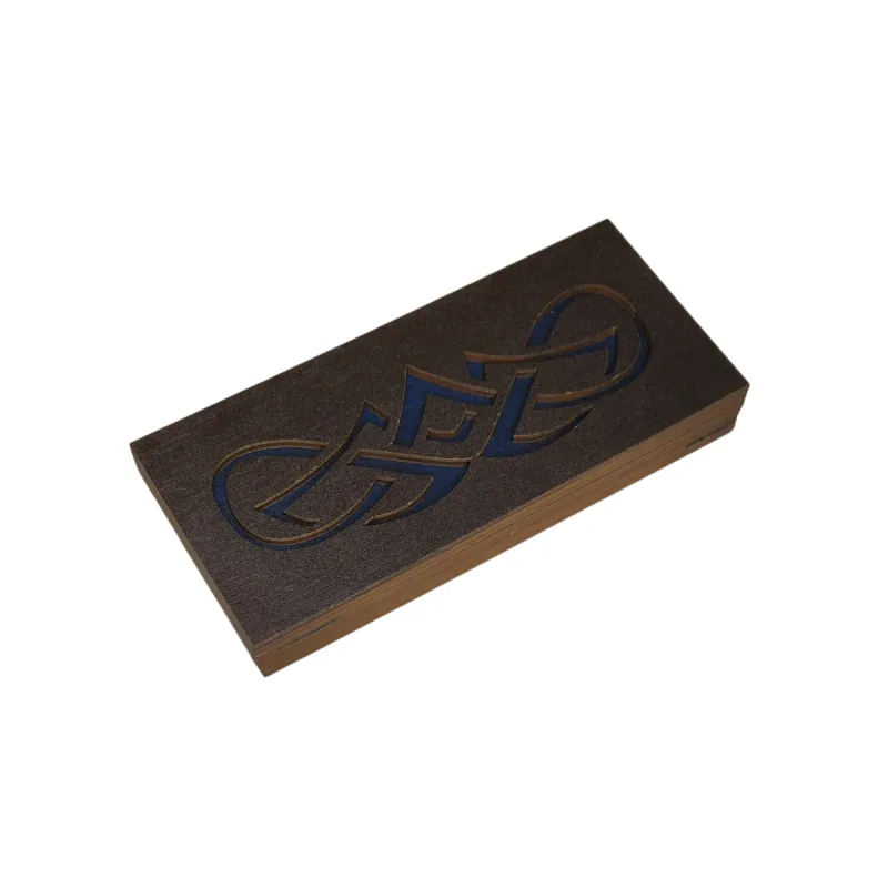 Coffret en bois pour perles "Motif Bleu" (1 niveau) KF027/11-1