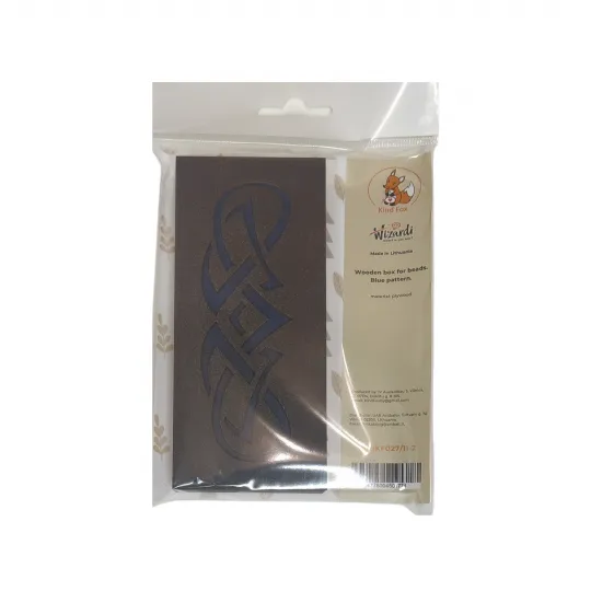 Boîte en bois pour perles "Motif bleu" (2 niveaux) KF027/11-2