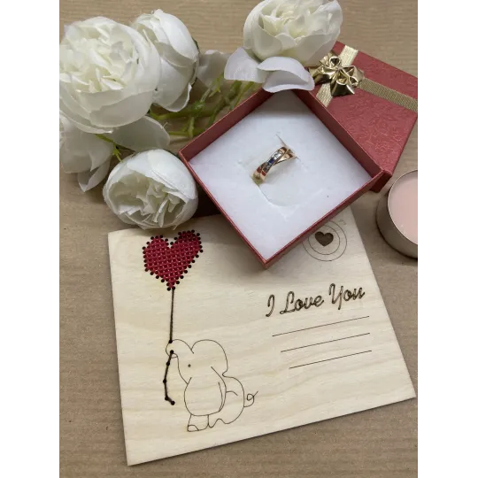 Holzpostkarte „Ich liebe dich. Elefant“ KF022/131