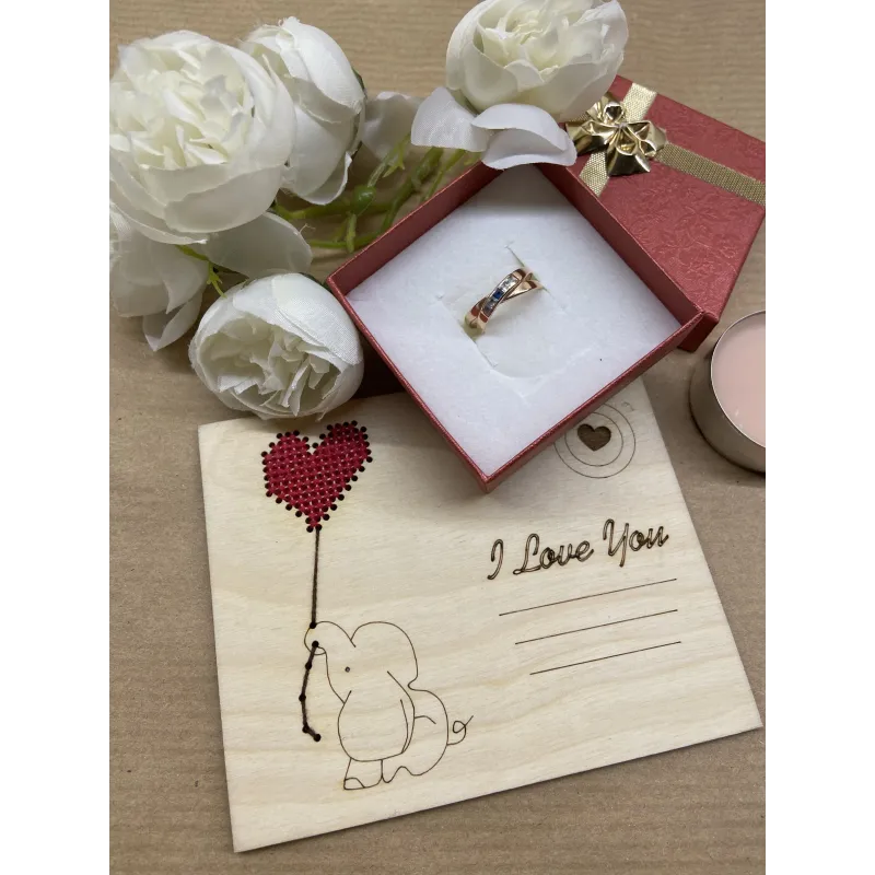 Holzpostkarte „Ich liebe dich. Elefant“ KF022/131