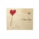 Carte postale en bois "Je t'aime. Éléphant" KF022/131