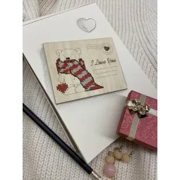 Medinė atvirutė "Aš tave myliu. Meškiukas" KF022/132