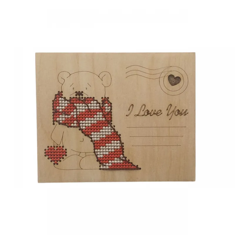 Holzbilderpostkarte "Ich liebe dich. Bär" KF022/132