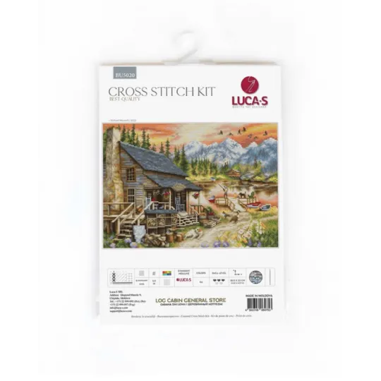 Cross stitch kit "Log Cabin General Store (small format version)" 30.5x22 cm SBU5020