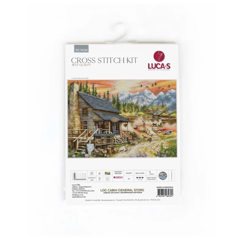 Cross stitch kit "Log Cabin General Store (small format version)" 30.5x22 cm SBU5020