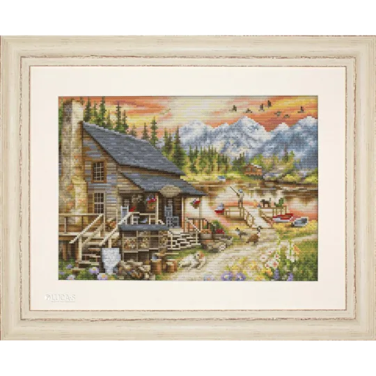 Cross stitch kit "Log Cabin General Store (small format version)" 30.5x22 cm SBU5020