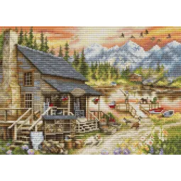 Набор для вышивания крестиком "Log Cabin General Store (малый формат)" 30.5x22 cm SBU5020
