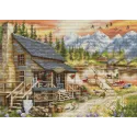 Cross stitch kit "Log Cabin General Store (small format version)" 30.5x22 cm SBU5020