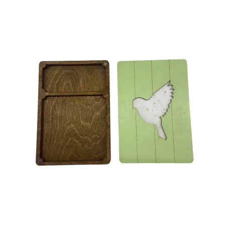 Boîte en bois. Étui à ciseaux "Oiseau" KF057/12