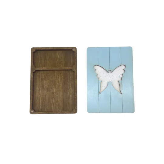 Boîte en bois. Étui à ciseaux "Papillon" KF057/13
