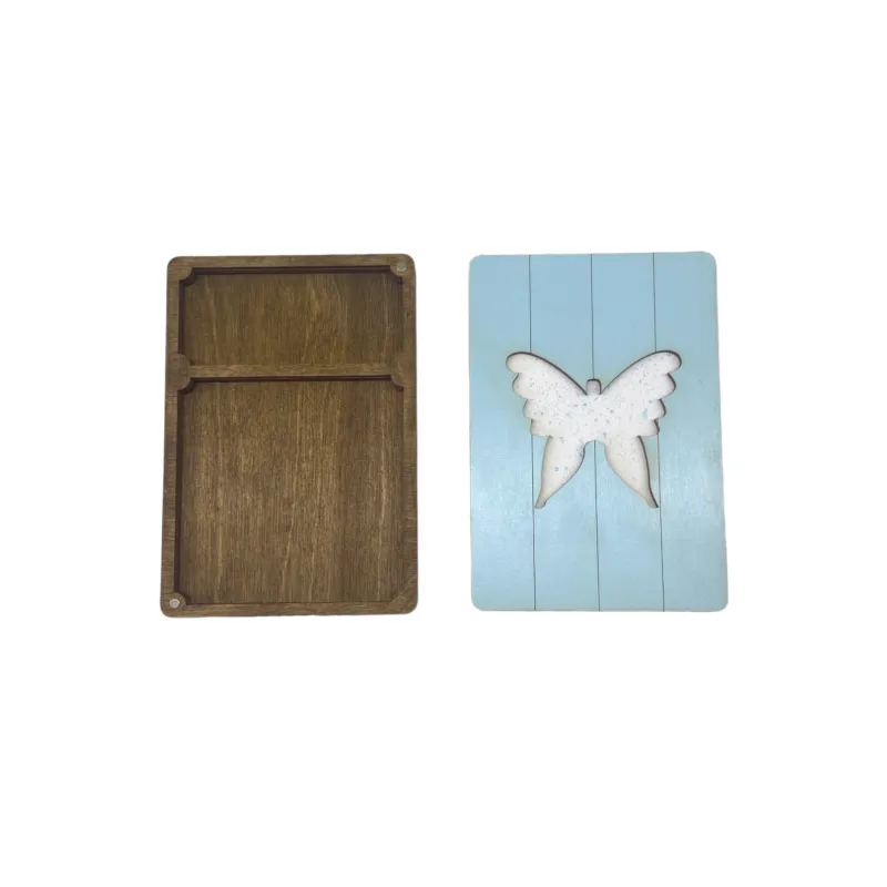 Boîte en bois. Étui à ciseaux "Papillon" KF057/13