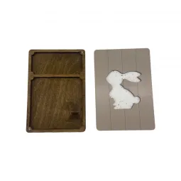 Boîte en bois. Étui à ciseaux "Lapin" KF057/14
