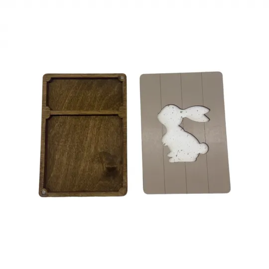 Holzkiste. Scheren-Etui "Hase" KF057/14