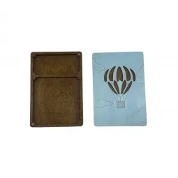 Holzkiste. Scherenetui "Blauer Ballon" KF057/16