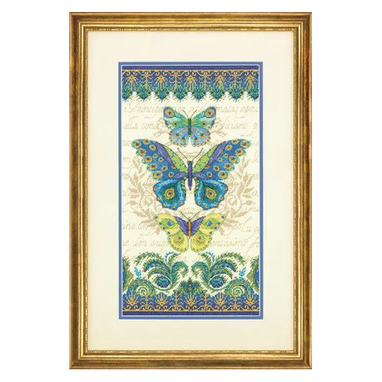 Cross-stitch kit. Peacock Butterflies 20,3x31,8 cm D70-35323