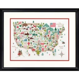 Kreuzstich-Set „Illustrierte USA“ 35,5 x 25,4 cm D70-35360