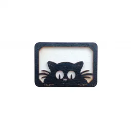 Étui à aiguilles en bois "Chat" KF056/28