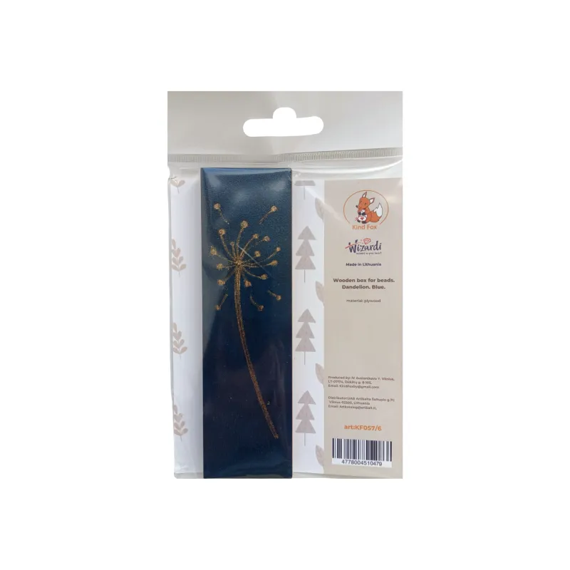 Medinė dėžutė karoliukams "Pienė. Mėlyna" KF057/6