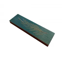 Boîte en bois pour perles "Feuille. Verte" KF057/7